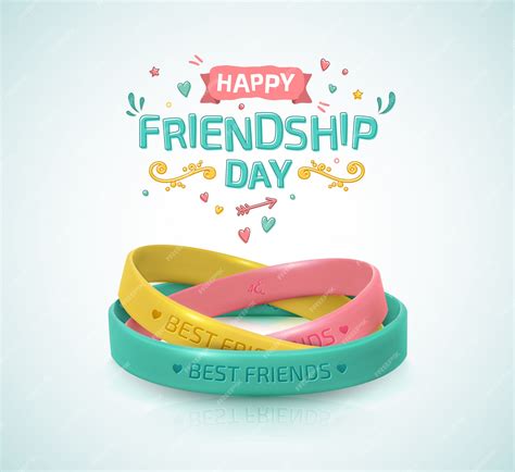 Premium Vector Friendship Day Three Rubber Bracelets For Friend Band