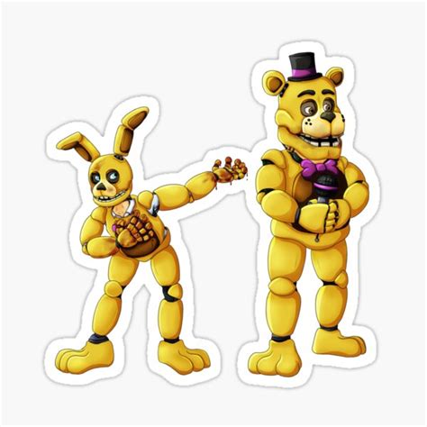 William Afton And Henry Emily Spring Bonnie And Fredbear Sticker For