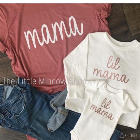 Mommy And Me Unisex Mama Mama Shirt Lil Mama Little Etsy