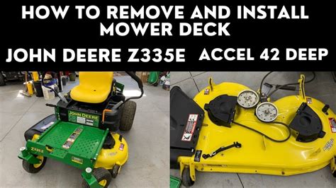 How To Remove Mower Deck John Deere Z335 Youtube
