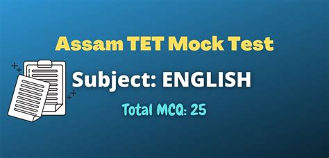 English Mcq For Assam Tet Practice Set Assam Bed Help