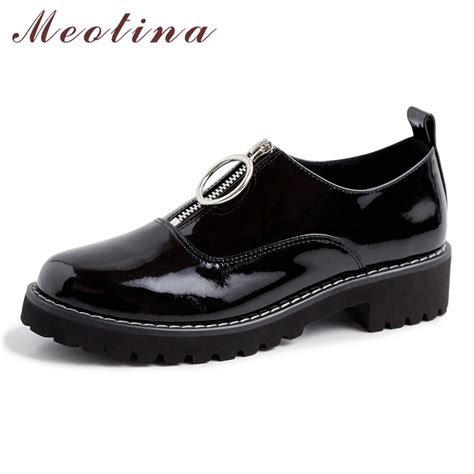 Meotina Genuine Leather Flats Shoes Women Natural Real Leather Casual