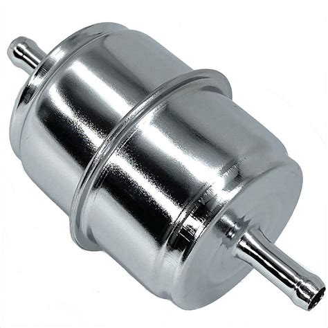 Large In Line Chrome Plated Fuel Filter 6mm