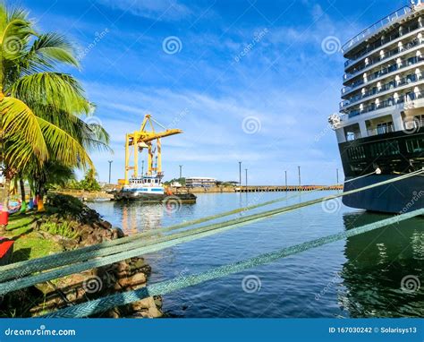 The View Of Port At Puerto Limon Costa Rica Stock Photo Image Of