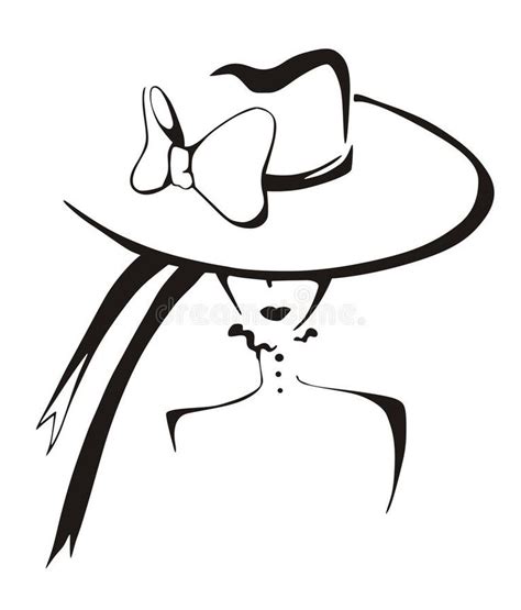 Sketch Of Elegant Woman In Hat Royalty Free Stock Photos Image