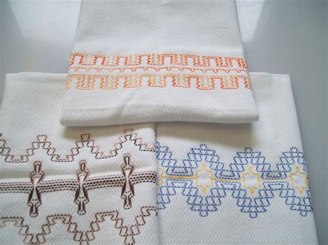 Swedish Weaving Huck Embroidery Pattern Border Set E Etsy Swedish