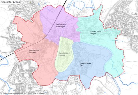 Map Of Durham City Conservation Area With Character Areas Shown 2017