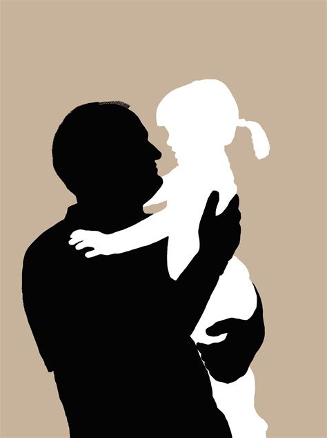 Personalised Silhouette Art Of Father And Daughter Created By
