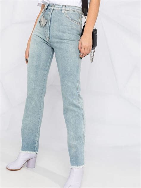 Buy Natasha Zinko Frayed Flared Jeans Blue At Off Editorialist