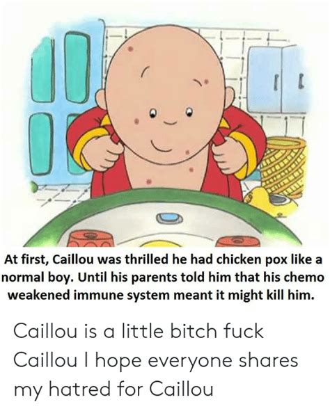 At First Caillou Was Thrilled He Had Chicken Pox Like A Normal Boy