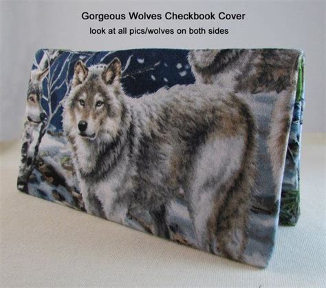 Wolves 2 Checkbook Cover Coupon Holder Wildlife Check Book Cover