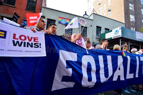 people celebrating gay marriage rights at stonewall inn new york editorial stock image image