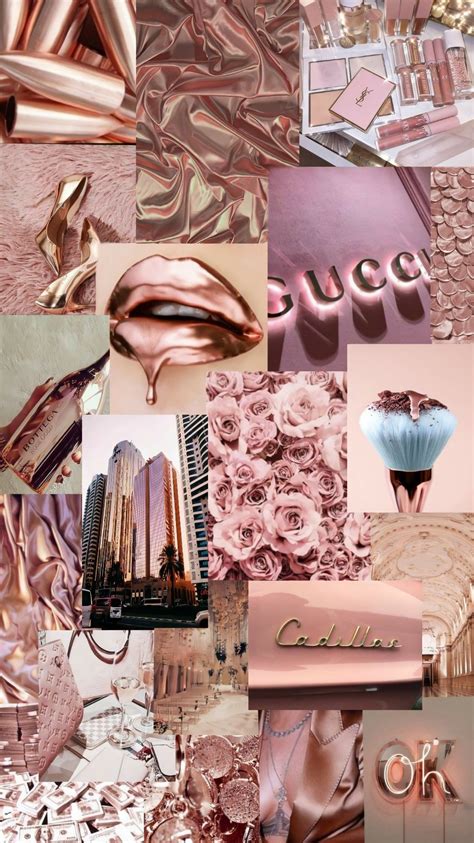 Collage Rose Gold Df In 2021 Rose Gold Wallpaper Iphone Rose Gold