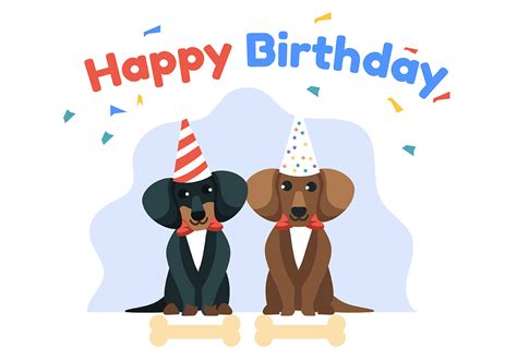 Happy Birthday Animal Dogs 540462 Vector Art At Vecteezy