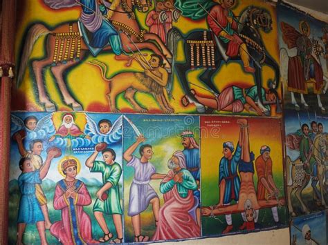 Religious Frescoes On The Wall Of Tana Hayk Eysus United Monastery On