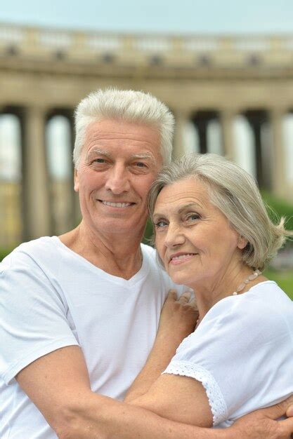 premium photo portrait of a nice mature couple in town