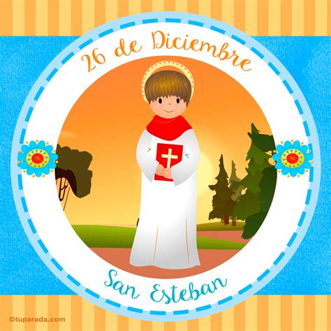 Día De San Esteban 26 De Diciembre Tarjetas De El Santo Del Día