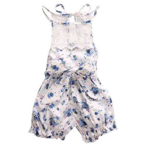 Baby Kids Girls Clothes Flower Rompers Newborn Infant Floral Casual Bow