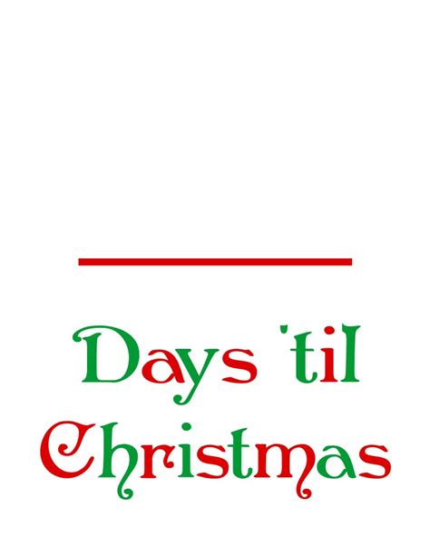 Days Til Christmas Stencil