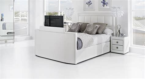 Prices range from £83 to £4387. White Leather TV Bed | Leather Kingsize TV Beds | The Azure