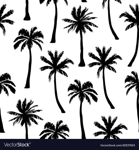 Seamless Pattern With Palm Trees Royalty Free Vector Image