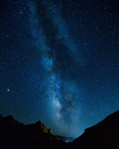 Sky Sky Star Mountain Galaxy Night Evening Milky