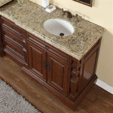 Silkroad Exclusive 555 Inch Venetian Gold Granite Stone Top Bathroom
