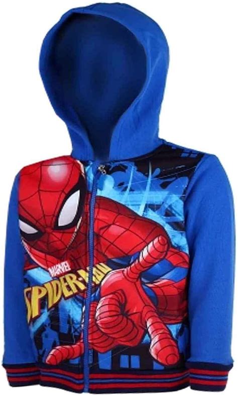 Spiderman Boys Hooded Zipped Hooded Top Sweaters Jacket Age 8 Years