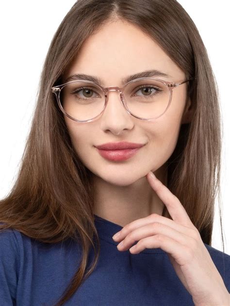 Women Full Frame Mixed Material Eyeglasses Glasses For Round Faces Stylish