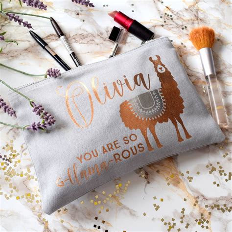 If you are looking for gifts for the drama queen in your life and that queen also love llamas, this is the right gift for her. Personalised G Llama Rous Make Up Bag By The Alphabet Gift ...