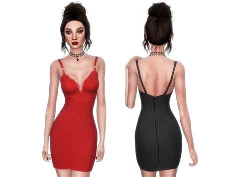 Bandage Dress With Lace Detail 3 Swatches Found In Tsr