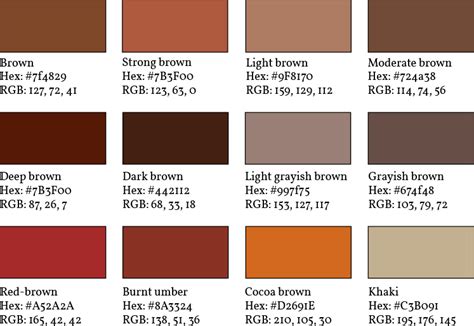 Brown Aesthetic Color Palette With Hex Codes Goimages Talk