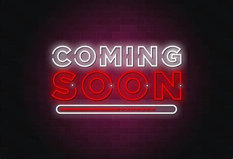 Premium Vector Red And White Color Coming Soon Neon Text Sign