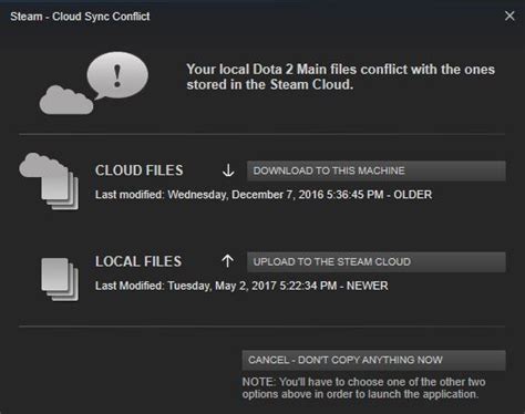 Yeah, it's frustrating, but we've got a couple of solutions in the article below. Steam Cloud - General Troubleshooting - Knowledge Base ...