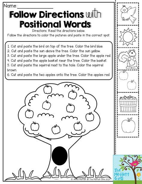 Following Directions Activity For Kids