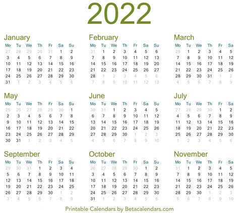 Printable Calendars By Beta Calendars 2021 Calendar Template Printable