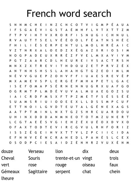 French Word Search Wordmint