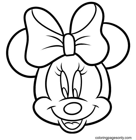 Disney Minnie Mouse With A Big Bow Coloring Page Mouse Coloring Page