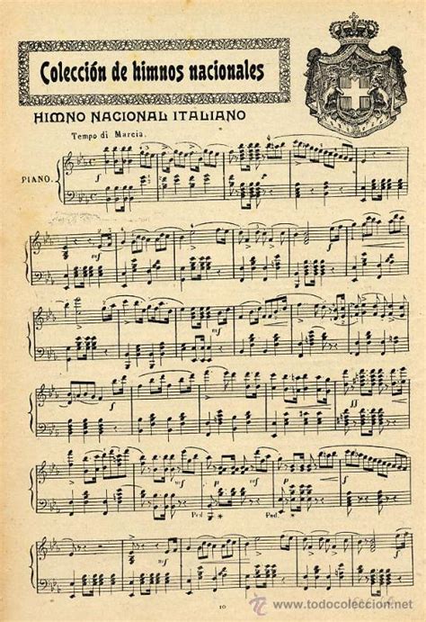 Himno Nacionalitaliano 1906 Partitura Hoja Rev Comprar Otras Revistas