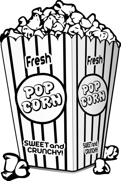 Find high quality popcorn clipart, all png clipart images with transparent backgroud can be download for free! Popcorn Black And White Clip Art at Clker.com - vector ...