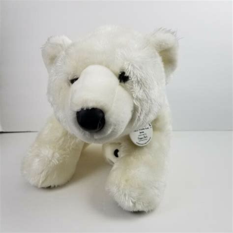 Build A Bear White Polar Bear 16 Plush Wwf Wildlife Fund Medallion