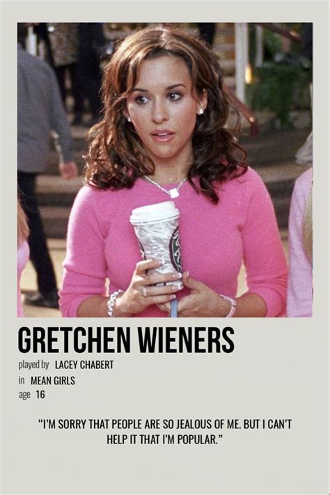 Minimal Polaroid Character Poster For Gretchen Wieners From Mean Girls