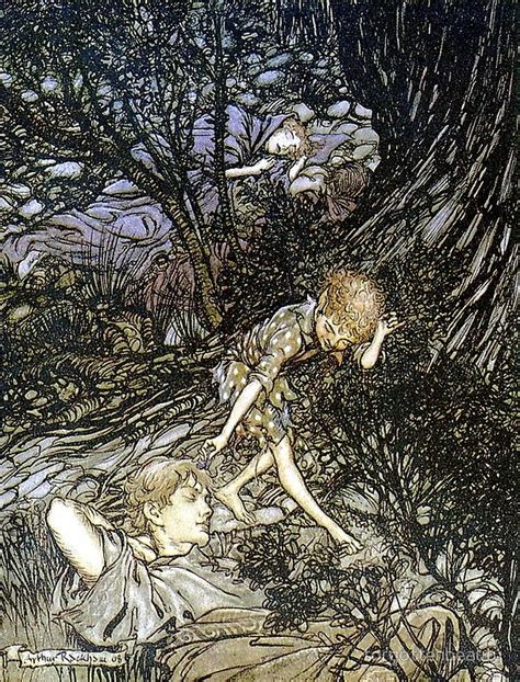 On The Ground Sleep Sound Midsummer Night S Dream Arthur Rackham Art Print By