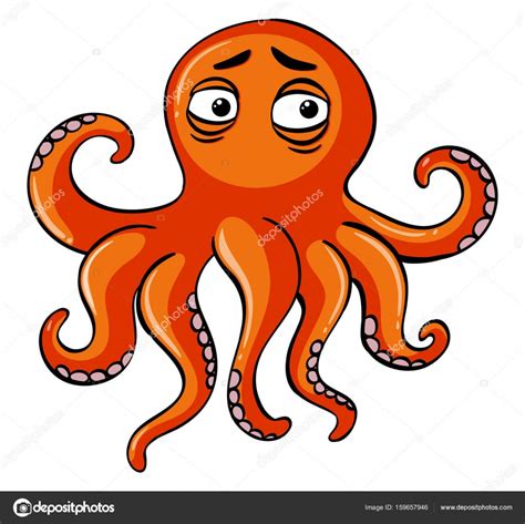 Sad Octopus On White Background Stock Illustration By ©brgfx 159657946