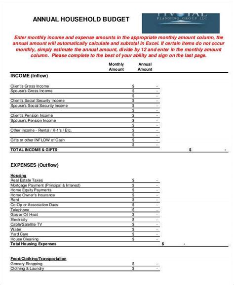 17 Annual Budget Templates Word Pdf Excel Free