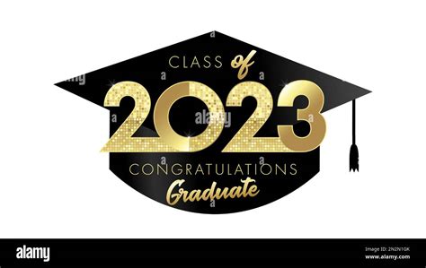 2023 Class Of Congratulation Graduate On Black Square Academic Cap