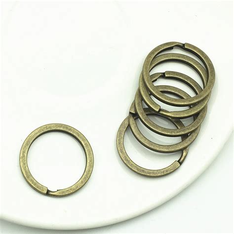 Ljjagll 50pcslot Key Rings Round 28mm Keyrings Metal Alloy Split