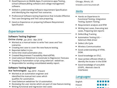 Software Testing Resume Sample 2021 Writing Guide Tips Resumekraft Vrogue