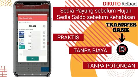 Cara Menambahkan Saldo Di Aplikasi Dikuto Reload Youtube