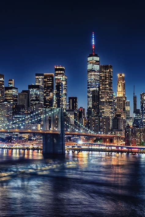 New York By Night Wallpaper Happywall